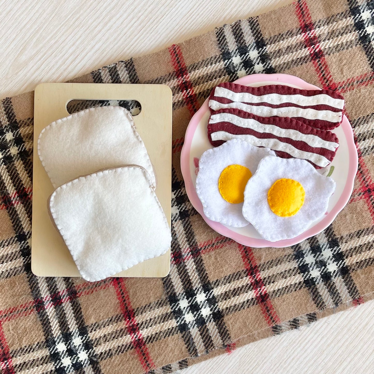 Felt bacon and eggs