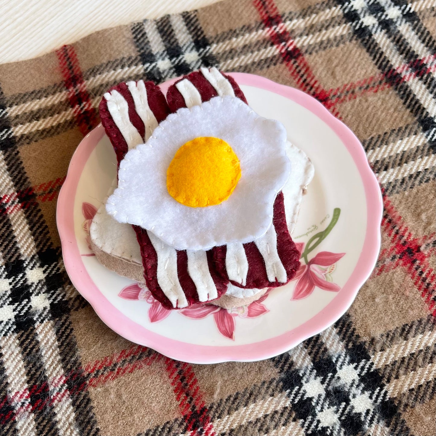Felt bacon and eggs