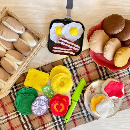 Felt food burgers, play food fun