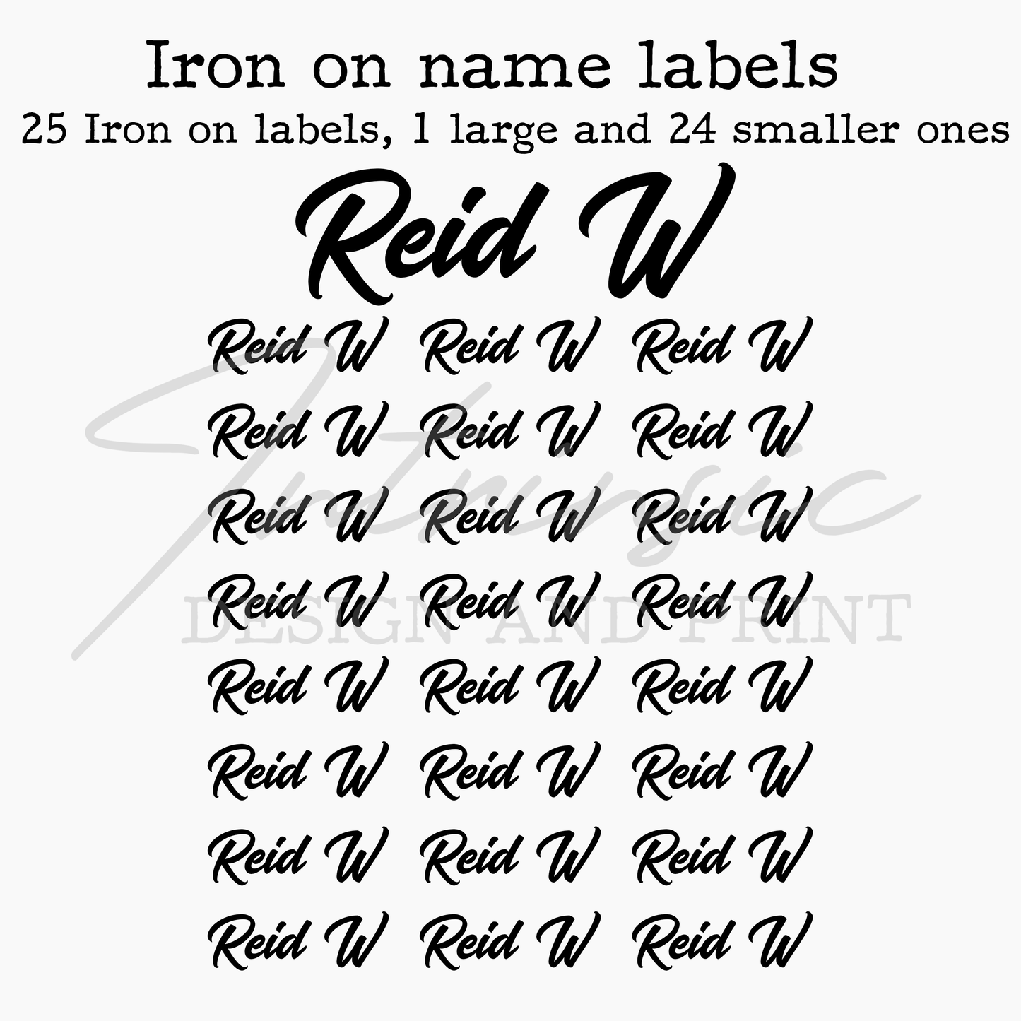 Iron on labels